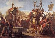 Giovanni Battista Tiepolo Queen Zenobia talk to their soldiers oil painting on canvas